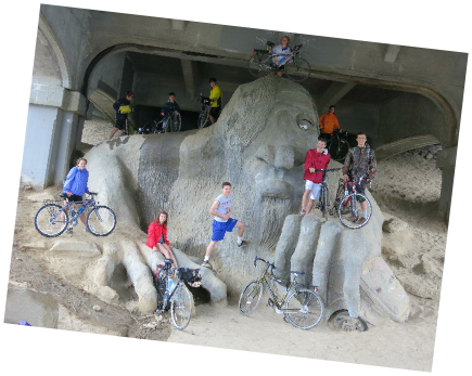 Urban exploration with Teen Treks Pacific Northwest trek as they bicycle around the Puget Sount
